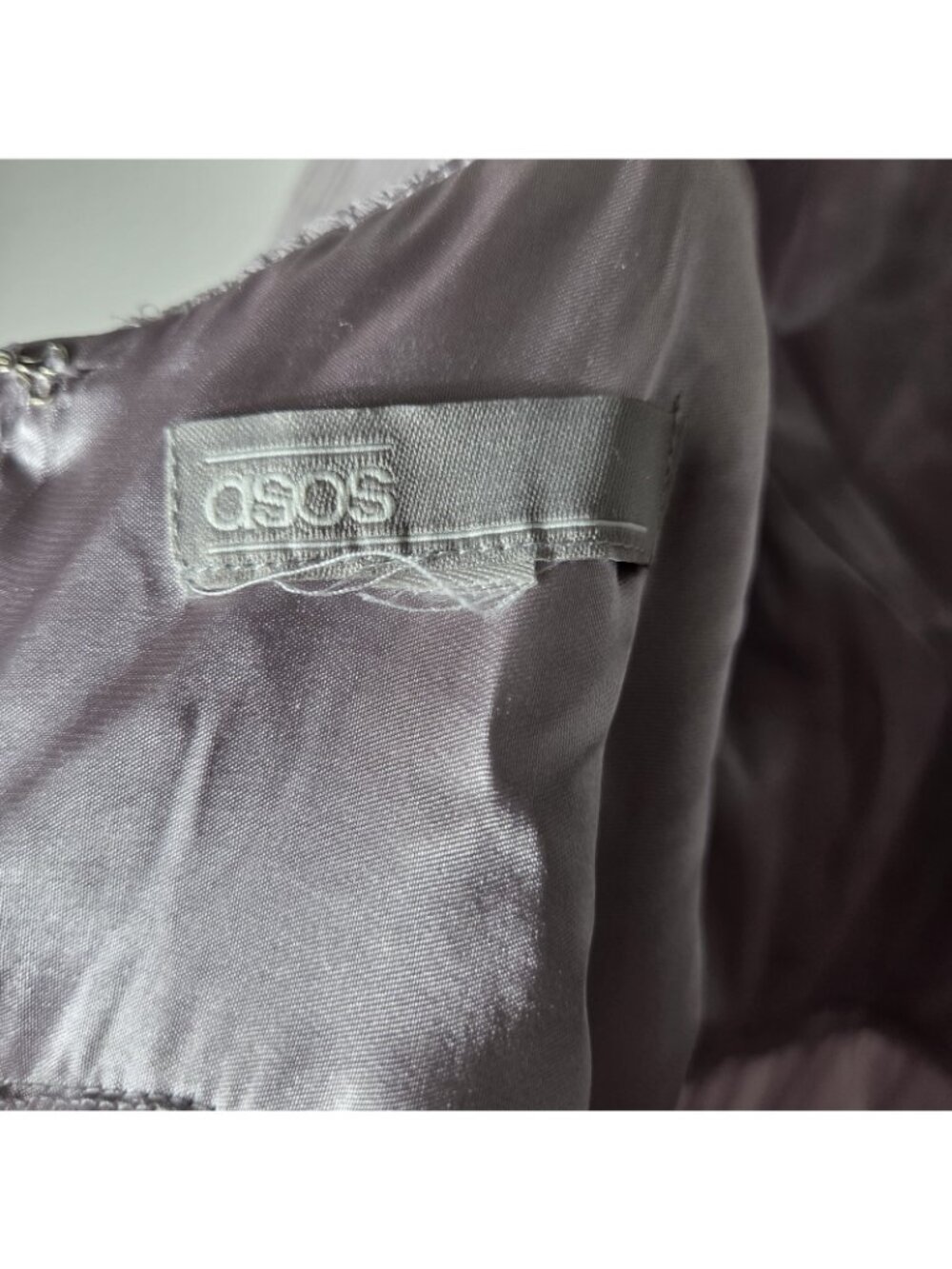 ASOS Lavender Gray Pleated Maxi Dress Size 2 Criss-Cross Ruched Chiffon Gown - Picture 5 of 16